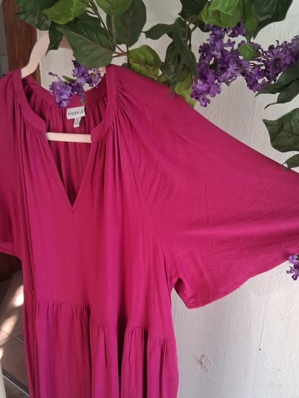 Torrid Raspberry-Pink Short Sleeve Mini Dress - Picture 8 of 9